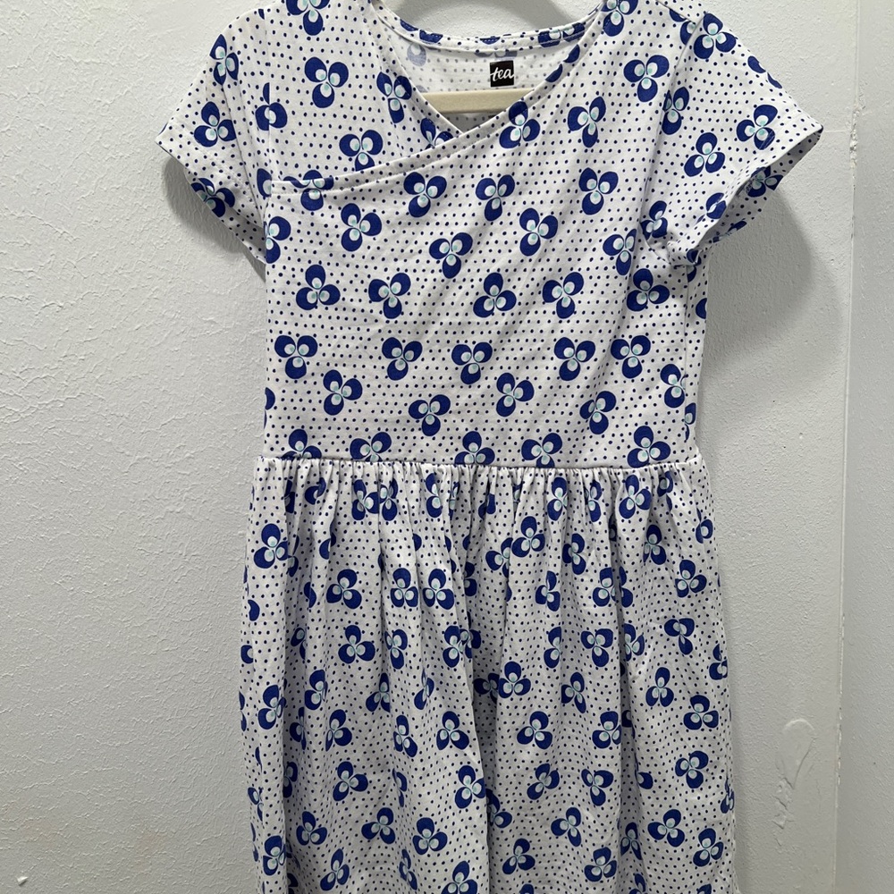 5T Tea Collection Blue and White Floral Dress
